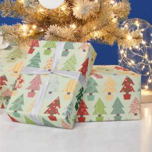 Farbiges Weihnachtsbaumwrapping Paper Geschenkpapier