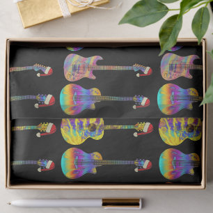 Farbiges Weihnachtsgitarrenmuster Seidenpapier