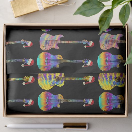 Farbiges Weihnachtsgitarrenmuster Seidenpapier