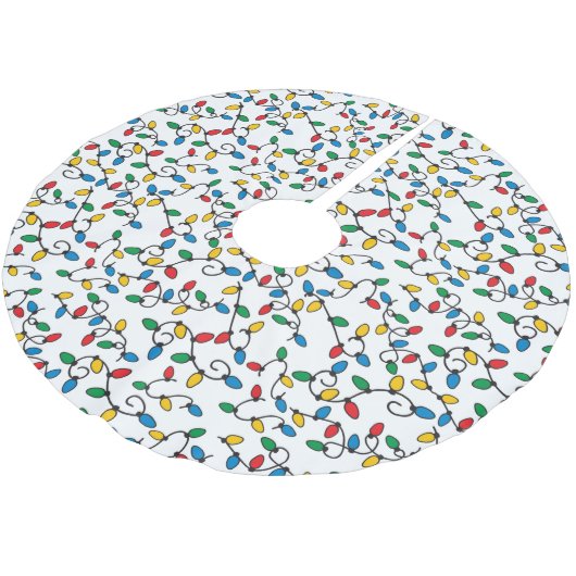 Farbiges Weihnachtssternmuster Polyester Weihnachtsbaumdecke (Schrägansicht)