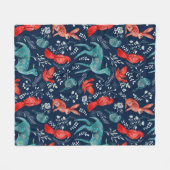 Farbiges Weihnachtstiermuster Fleecedecke (Vorderseite (Horizontal))