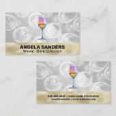 Farbiges Weinglas | Brillen mit Top View Visitenkarte (Vorne/Hinten)