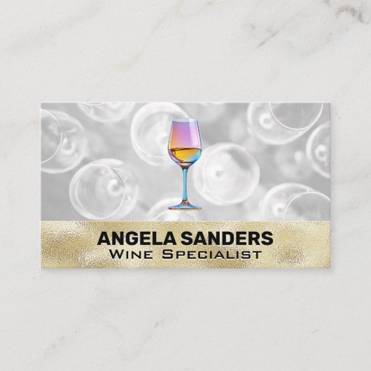 Farbiges Weinglas | Brillen mit Top View Visitenkarte (Vorderseite)