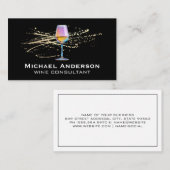 Farbiges Weinglas | Goldsplitter Visitenkarte (Vorne/Hinten)