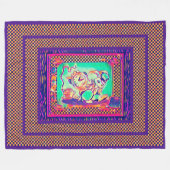 Farbiges Weißes Kaninchen von Aleta Fleecedecke (Vorderseite (Horizontal))