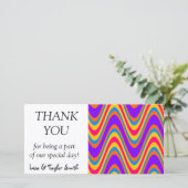 Farbiges Wellenmuster Dankeskarte (Stehend Vorderseite)