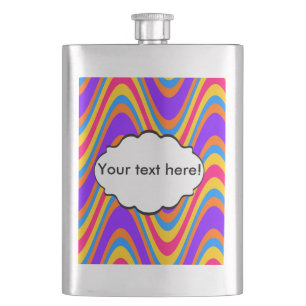 Farbiges Wellenmuster Flachmann