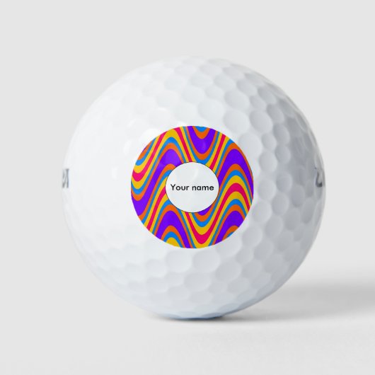Farbiges Wellenmuster Golfball (Vorderseite)