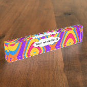 Farbiges Wellenmuster Namensplakette (Seite)