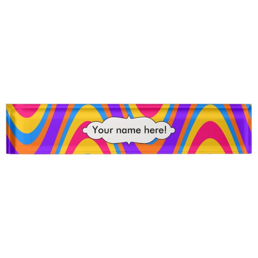 Farbiges Wellenmuster Namensplakette (Vorderseite)