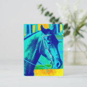 Farbiges Western Pferd Postkarte (Stehend Vorderseite)