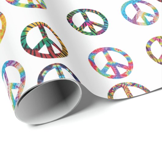 Farbiges Whitepaper zum Schutz von Friedenszeichen Geschenkpapier (Rolleneckpunkt)