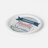 Farbiges Wiedersehen-Design Pappteller (Schrägansicht)