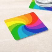 Farbiges, wirbelndes Farbrad Rechteckiger Pappuntersetzer (angewinkelt)