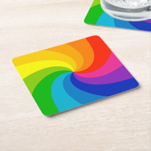 Farbiges, wirbelndes Farbrad Rechteckiger Pappuntersetzer (angewinkelt)