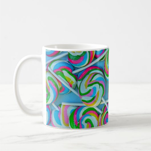 Farbiges Wirbles Lollipopmuster Kaffeetasse (Links)