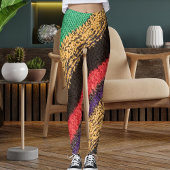 Farbiges Wollstrickpullover-Muster Grafikstreifen Leggings