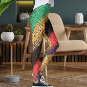 Farbiges Wollstrickpullover-Muster Grafikstreifen Leggings