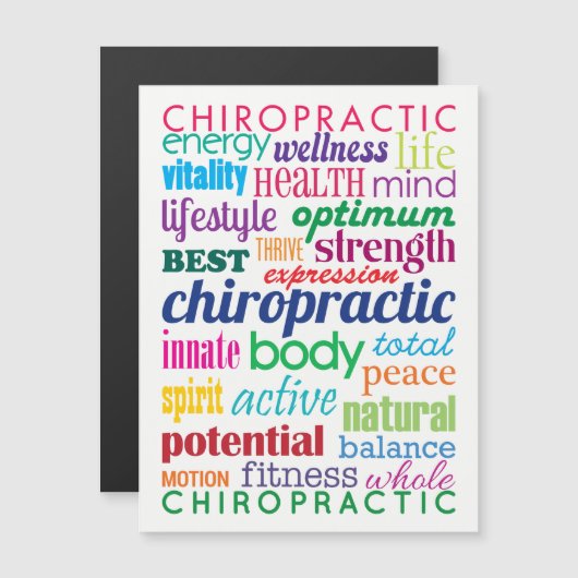Farbiges Word Collage Chiropraktisches Magnet (Vorne/Hinten)