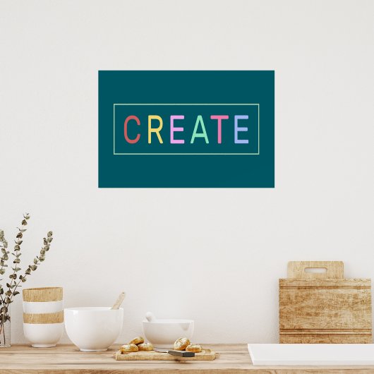 Farbiges Wort erstellen Poster (Küche)