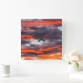 Farbiges Wüstenhimmel-Foto Quadratische Wanduhr (Zuhause)