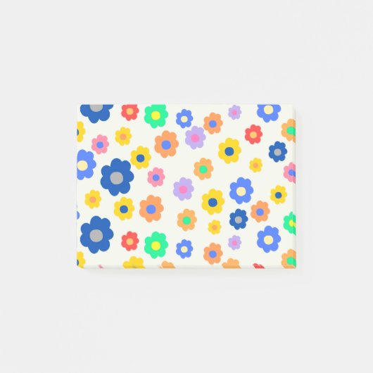 Farbiges Y2K kleines Blume-Muster Post-it Klebezettel (Vorderseite)