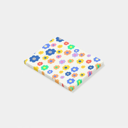 Farbiges Y2K kleines Blume-Muster Post-it Klebezettel (angewinkelt)