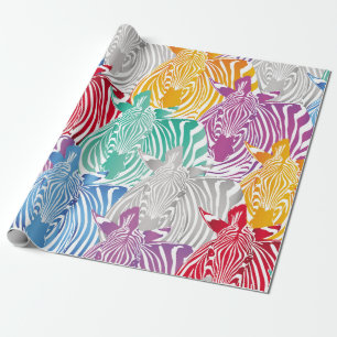 Farbiges Zebra nahtloses Muster. Wildtier Textu Geschenkpapier