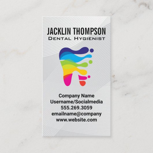 Farbiges Zeltlogo | Dental Beruflich Visitenkarte (Vorderseite)