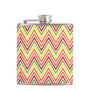 Farbiges Zickzack-Chevron-Muster Flachmann