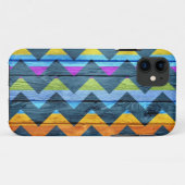 Farbiges Zickzack Holz Abstrakt #2 Case-Mate iPhone Hülle (Rückseite (Horizontal))