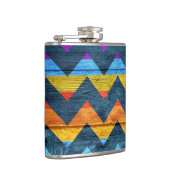 Farbiges Zickzack Holz Abstrakt Nr. 3 Flachmann (Rechts)