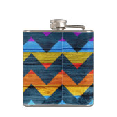 Farbiges Zickzack Holz Abstrakt Nr. 3 Flachmann (Rückseite)