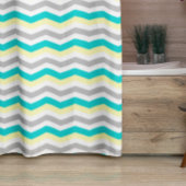 Farbiges Zickzack Muster Duschvorhang