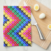 Farbiges Zickzack-Muster Handtuch (Viertel Falte)