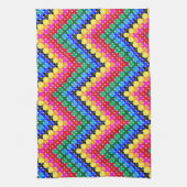 Farbiges Zickzack-Muster Handtuch (Vertikal)