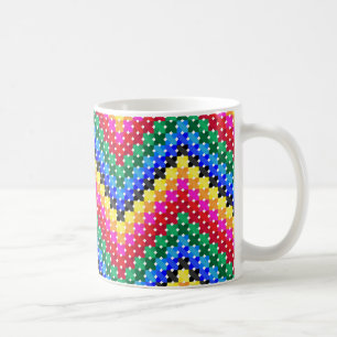 Farbiges Zickzack-Muster Kaffeetasse