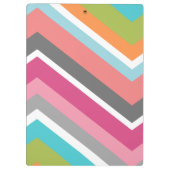 Farbiges Zickzack Muster mit benutzerdefiniertem M Klemmbrett (Rückseite)