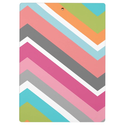 Farbiges Zickzack Muster mit benutzerdefiniertem M Klemmbrett (Rückseite)