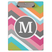 Farbiges Zickzack Muster mit benutzerdefiniertem M Klemmbrett (Vorderseite)