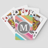Farbiges Zickzack Muster mit benutzerdefiniertem M Spielkarten (Rückseite)