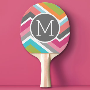 Farbiges Zickzack Muster mit benutzerdefiniertem M Tischtennis Schläger