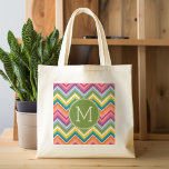 Farbiges Zickzack Muster mit Monogramm Tragetasche<br><div class="desc">Ein helles und trendiges Design für Ihr elektronisches Gerät. Wenn Sie Änderungen an Ihren Initialen oder an der Kunst vornehmen müssen,  klicken Sie auf die Schaltfläche Anpassen,  um Änderungen vorzunehmen.</div>