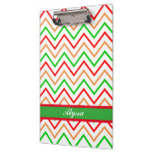 Farbiges Zickzack Muster mit Namen Klemmbrett (Links)