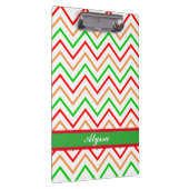 Farbiges Zickzack Muster mit Namen Klemmbrett (Rechts)