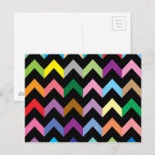 Farbiges Zickzack-Muster Postkarte (Vorne/Hinten)