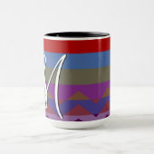 Farbiges Zickzack Streifenmuster #4 Tasse (Zentrum)