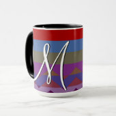 Farbiges Zickzack Streifenmuster #4 Tasse (Vorderseite Links)