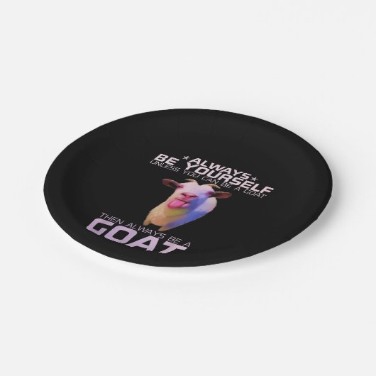 Farbiges Ziegengeschenk Pappteller (Schrägansicht)