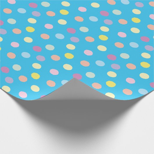 Farbiges Ziffernmuster auf hellblau Geschenkpapier (Ecke)